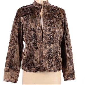 Brown embellished jacket